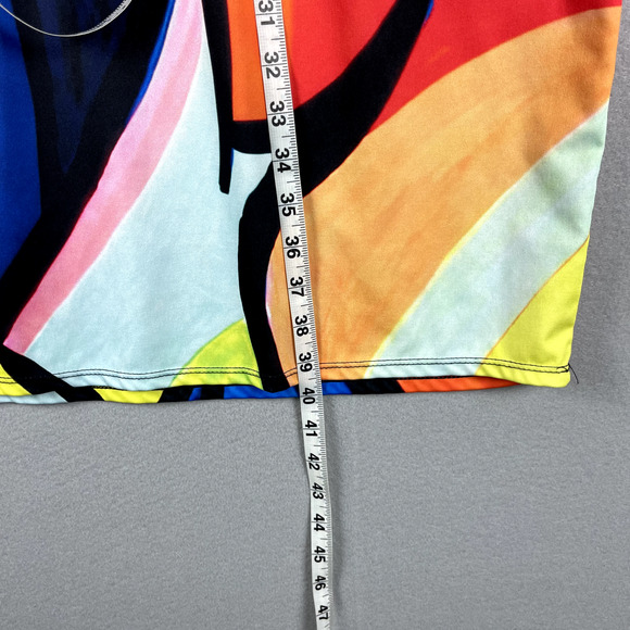 Lerouge Abstract Face Dress Womens XL Pockets Artsy Pop Art Colorful Bright - Picture 6 of 13